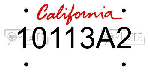 10113A2 California License Plate