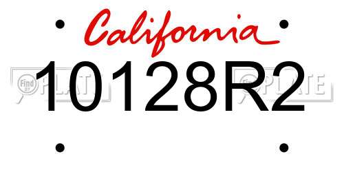 10128R2 California License Plate