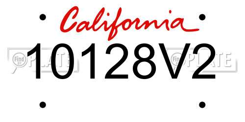 10128V2 California License Plate