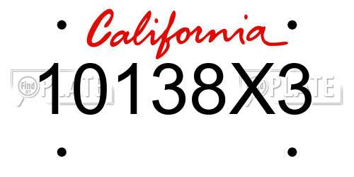 10138X3 California License Plate