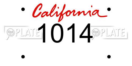 1014 California License Plate