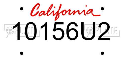 10156U2 California License Plate