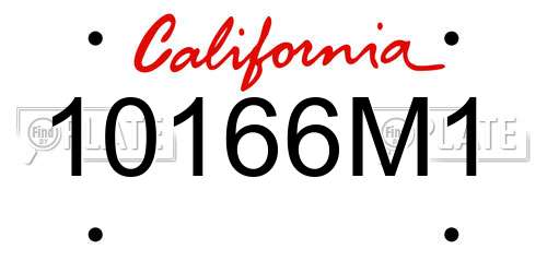 10166M1 California License Plate