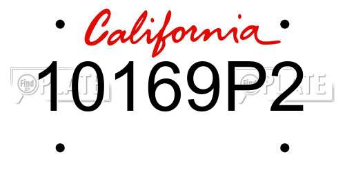 10169P2 California License Plate