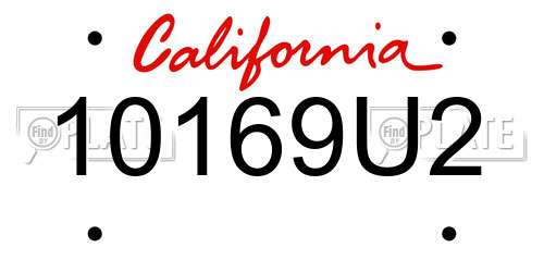 10169U2 California License Plate