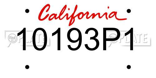 10193P1 California License Plate