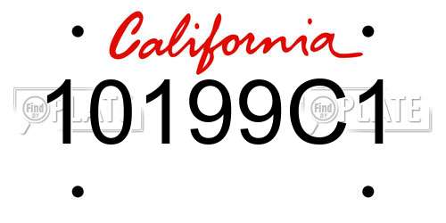 10199C1 California License Plate