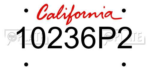 10236P2 California License Plate
