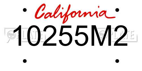 10255M2 California License Plate