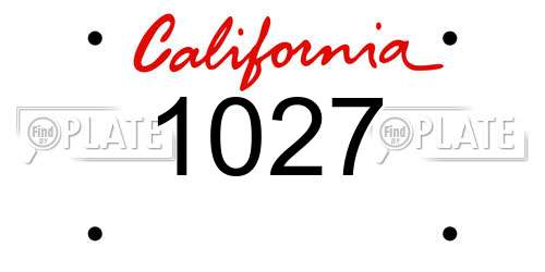 1027 California License Plate