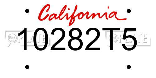 10282T5 California License Plate