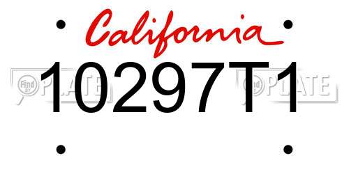 10297T1 California License Plate
