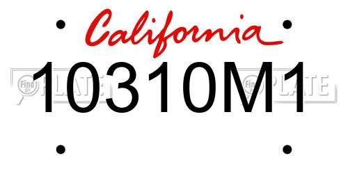 10310M1 California License Plate