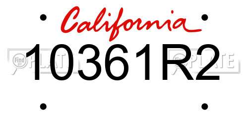 10361R2 California License Plate