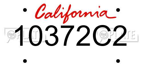 10372C2 California License Plate
