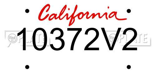 10372V2 California License Plate