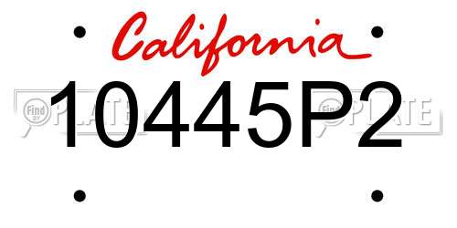 10445P2 California License Plate