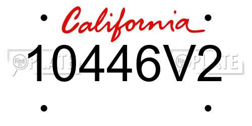 10446V2 California License Plate
