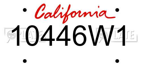10446W1 California License Plate