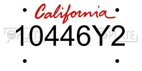 10446Y2 California License Plate