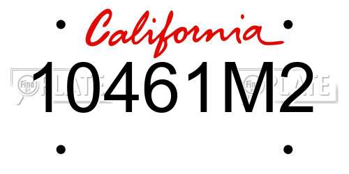 10461M2 California License Plate