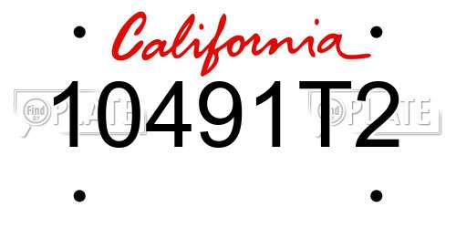 10491T2 California License Plate