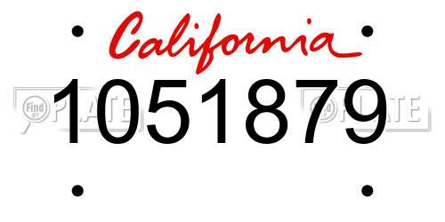 1051879 California License Plate