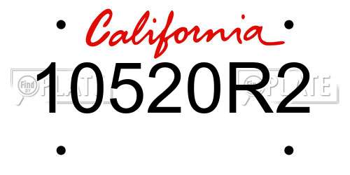 10520R2 California License Plate