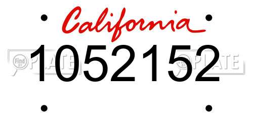 1052152 California License Plate
