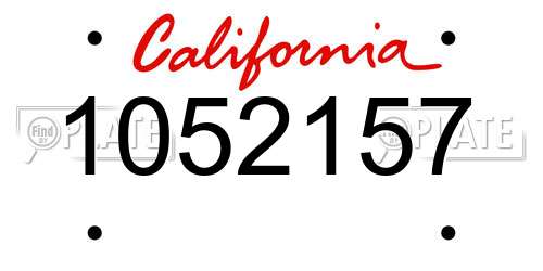 1052157 California License Plate