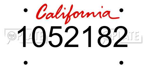 1052182 California License Plate