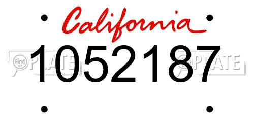 1052187 California License Plate