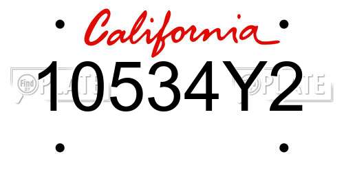 10534Y2 California License Plate