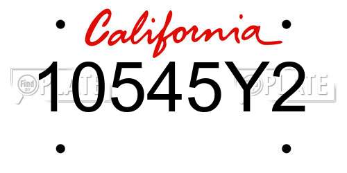 10545Y2 California License Plate