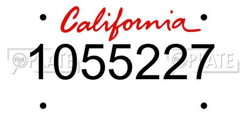 1055227 California License Plate