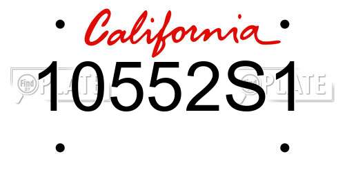 10552S1 California License Plate