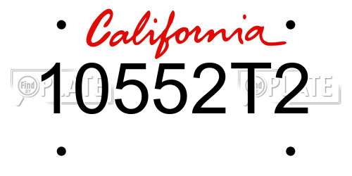 10552T2 California License Plate