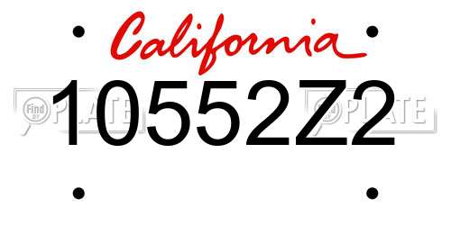 10552Z2 California License Plate