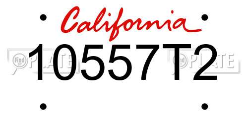 10557T2 California License Plate