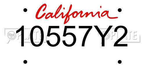 10557Y2 California License Plate
