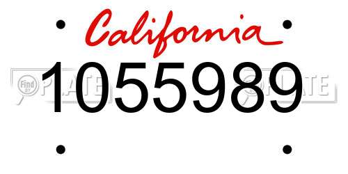 1055989 California License Plate