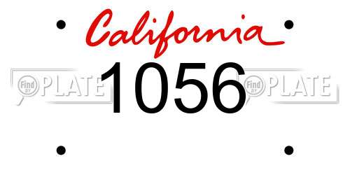 1056 California License Plate