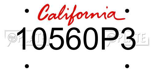 10560P3 California License Plate