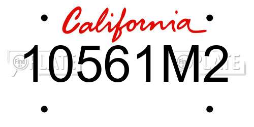 10561M2 California License Plate