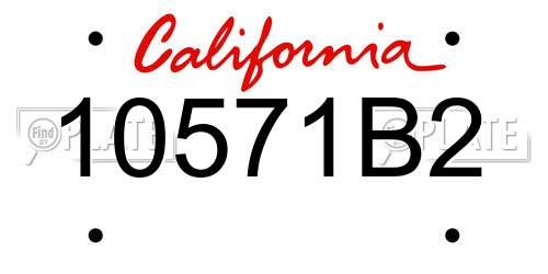 10571B2 California License Plate