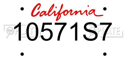 10571S7 California License Plate