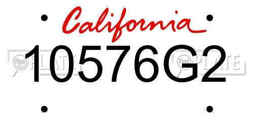 10576G2 California License Plate