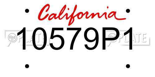 10579P1 California License Plate