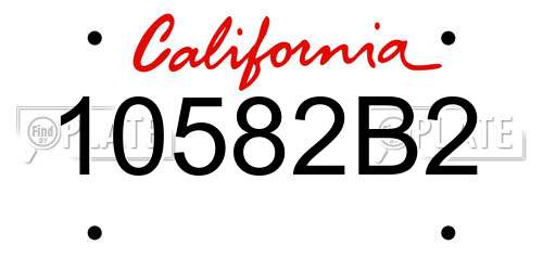 10582B2 California License Plate