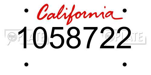 1058722 California License Plate